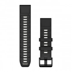QuickFit 22 Watch Bands, Black/Pebble Gray Silicone