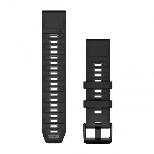QuickFit 22 Watch Bands, Black/Pebble Gray Silicone