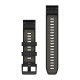 QuickFit 22 Watch Bands, Black/Pebble Gray Silicone