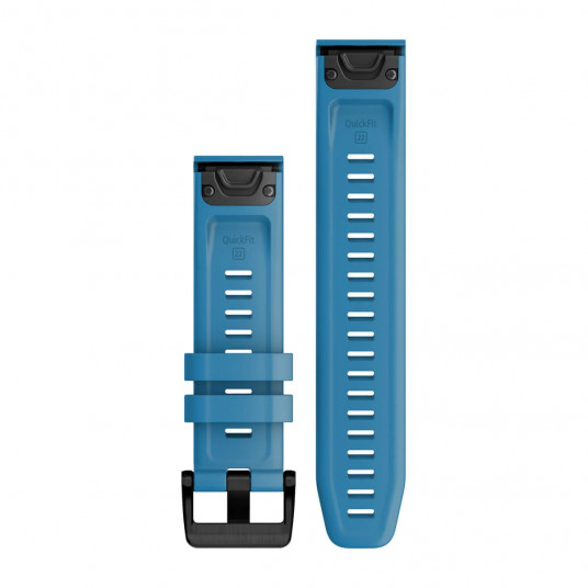 QuickFit 22 Watch Bands, Cirrus blue, black stainless steel hardware