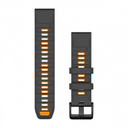 QuickFit 22 Watch Bands, Graphite/Spark Orange Silicone