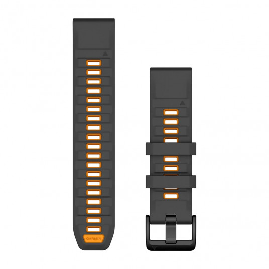 QuickFit 22 Watch Bands, Graphite/Spark Orange Silicone