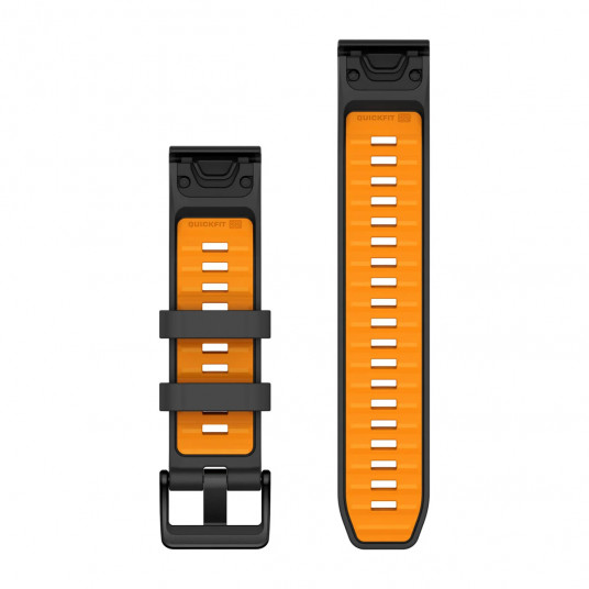 QuickFit 22 Watch Bands, Graphite/Spark Orange Silicone