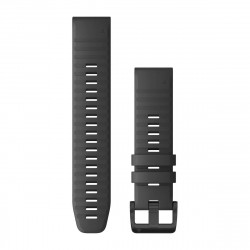 QuickFit 22 Watch Bands, Slate grey silicone, black hardware