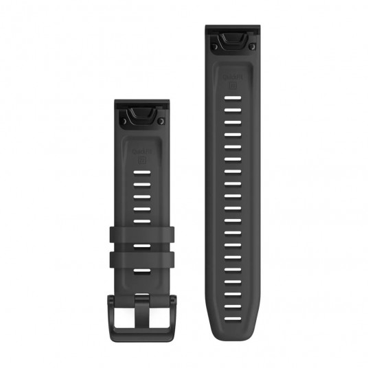 QuickFit 22 Watch Bands, Slate grey silicone, black hardware