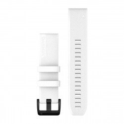 QuickFit 22 Watch Bands, White, black stainless steel hardware