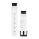 QuickFit 22 Watch Bands, White, black stainless steel hardware