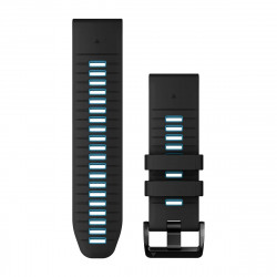 QuickFit 26 Watch Bands, Black/Cirrus Blue Silicone