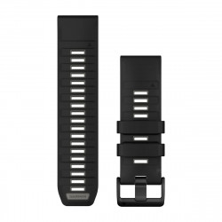 QuickFit 26 Watch Bands, Black/Pebble Gray Silicone