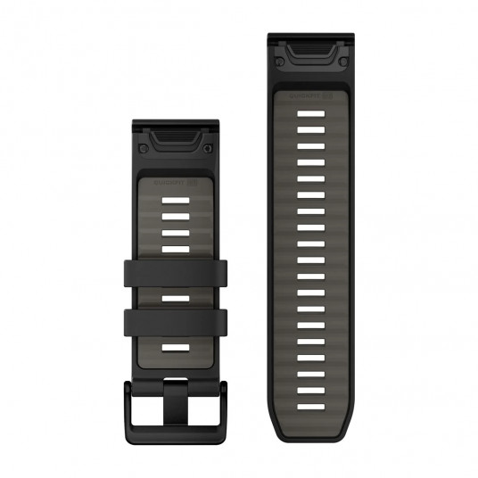 QuickFit 26 Watch Bands, Black/Pebble Gray Silicone