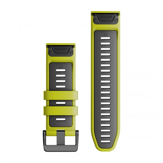 QuickFit 26 Watch Bands, Electric Lime/Graphite Silicone