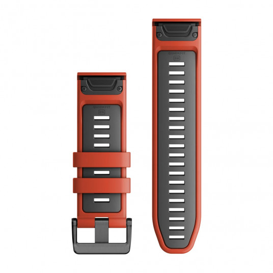 QuickFit 26 Watch Bands, Flame Red/Graphite Silicone