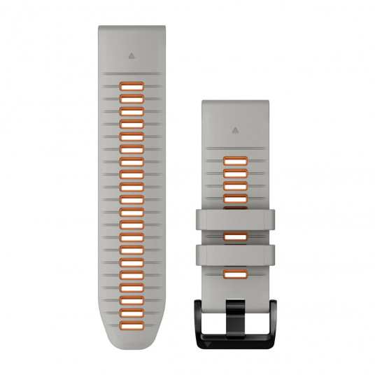 QuickFit 26 Watch Bands, Fog Grey/Ember Orange Silicone