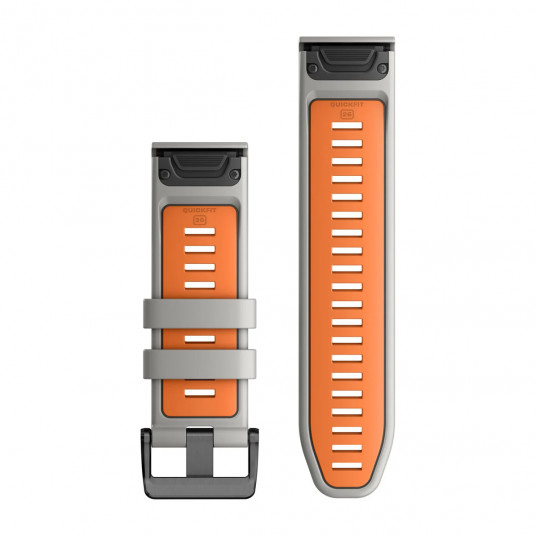 QuickFit 26 Watch Bands, Fog Grey/Ember Orange Silicone
