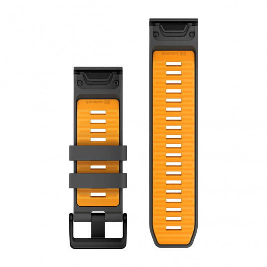 QuickFit 26 Watch Bands, Graphite/Spark Orange Silicone