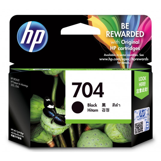 HP 704 oriģinālā Ink Advantage melnā tintes kasetne