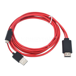 RoGer 4K 30Hz Ultra HD microUSB to HDMI 2m Cable Red (EU Blister)