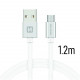 Swissten Textile Universal Micro USB Data and Charging Cable 1.2m Silver