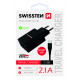 Swissten Premium Travel Charger USB 2.1A / 10.5W With Micro USB Cable 120 cm Black