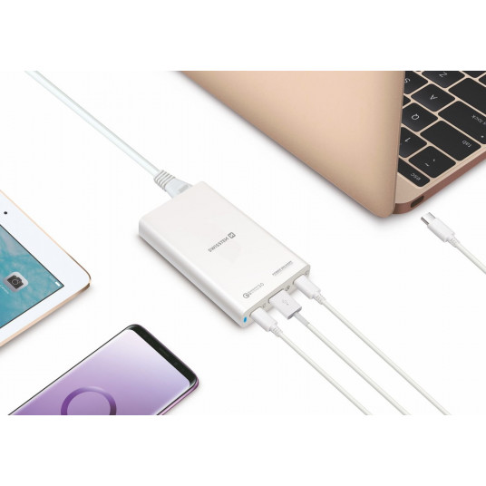 Swissten Travel Charger Notebooks and MacBook / 60W / PD3.0 / QC3.0 / PPS / White