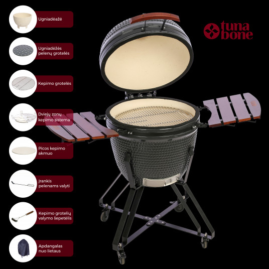 Bārbekjū TunaBone Kamado classic 21", M izmērs, tumši pelēks