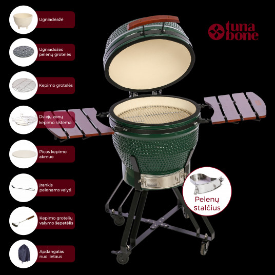 Bārbekjū TunaBone Kamado classic 23 "L izmērs, zaļš