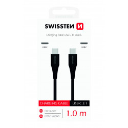 Swissten Basic Universal Quick Charge 3.1 USB-C to USB-C Data and Charging Cable 1m Black