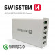 Swissten Qualcomm 3.0 QC Smart IC Premium Travel Charger USB 5x 2.1A  / 50W White