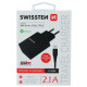 Swissten Smart IC Travel Charger 2x USB 2.1A with Lightning MFI (MD818) Cable 1.2 m Black