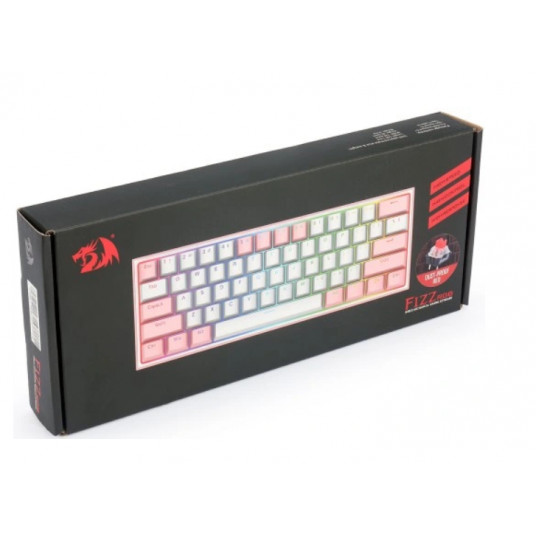 Redragon K617 Fizz RGB balts/rozā