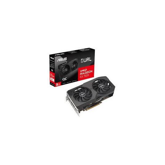 Graphics Card|ASUS|AMD Radeon RX 7600|8 GB|GDDR6|128 bit|PCIE 4.0 8x|Two and Half Slot Fansink|1xHDMI|3xDisplayPort|DUAL-RX7600-O8G-EVO