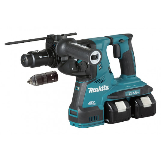 Makita Urbis ar āmuru 2x18V DHR281PT2J 2.9J 2x5.0Ah BL + rokturis