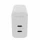 Adapteris Mophie Wall Adapter USB-C 67W GAN (2xUSBC) White