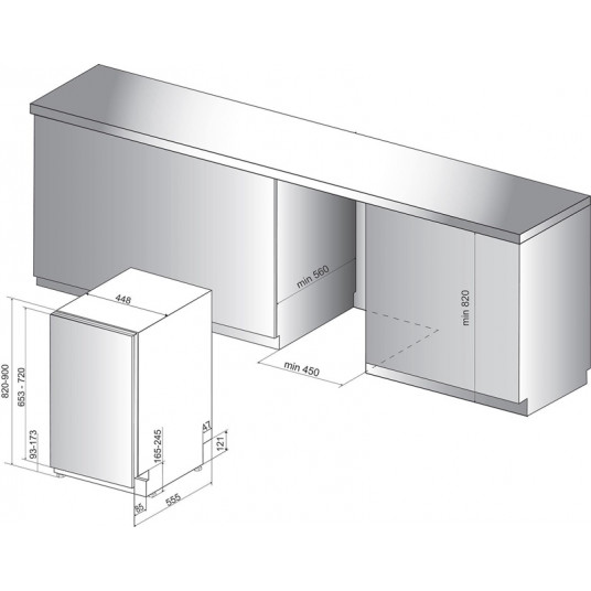 Iebūvējamā trauku mazgājamā mašīna  Whirlpool WSiP 4O33 PFE