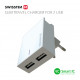 Swissten Travel Charger Smart Ic 2x USB 3A Power balts