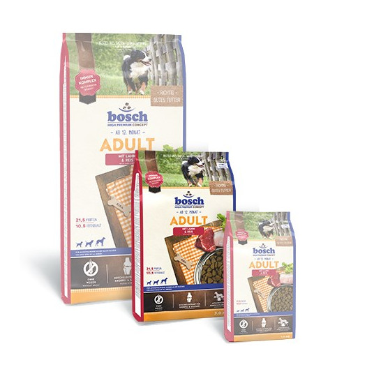 BOSCH Adult Lamb &amp; Rice 3kg - sausā barība suņiem