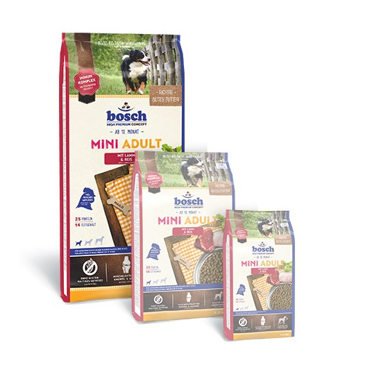 BOSCH Mini Adult Lamb &amp; Rice - sausā barība suņiem - 15 kg