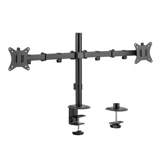 Maclean galda stiprinājums 2 monitoriem, VESA 75x75 un 100x100, 17-32", 2x 9 kg, MC-754N