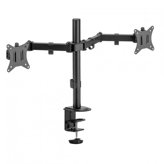 Maclean galda stiprinājums 2 monitoriem, VESA 75x75 un 100x100, 17-32", 2x 9 kg, MC-754N