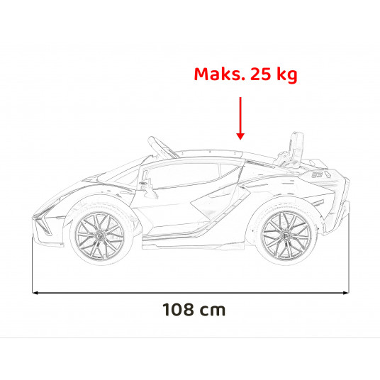 Lamborghini SIAN elektriskais auto bērniem ar tālvadības pulti, balts