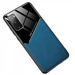 Mocco Lens Leather Back Case for Samarng Galaxy A02s Blue