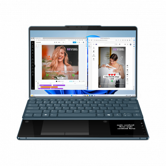 Klēpjdators Lenovo Yoga Book 9 13IMU9, AI-Powered Gaming PC, 13.3 2.8K, Intel Core Ultra 7, RAM 32GB, 512GB SSD, Intel Arc Graphics, Windows 11 Home, Tidal Teal 83FF0020PB