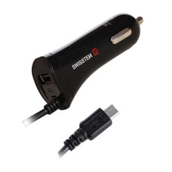 Swissten Premium Car charger USB + 2.4A and Micro USB Cable 60 cm Black