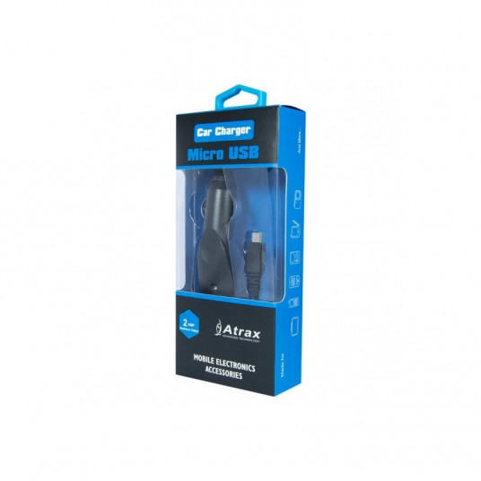 ATX Platinum Premium Car charger 12 / 24V / 1A + micro USB cable Black (Blue Blister)