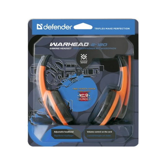 Austiņas Defender Warhead G-120 Gaming Headset Black/Orange