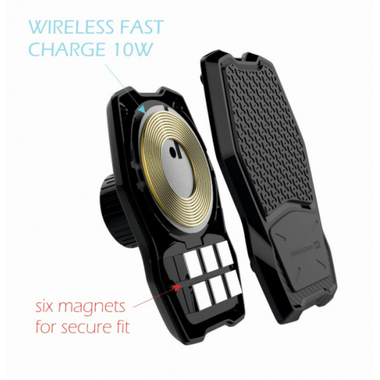 Swissten WM1-AV3 Air Vent Car Holder With Wireless Charging + Micro USB Cable 1.2m Black