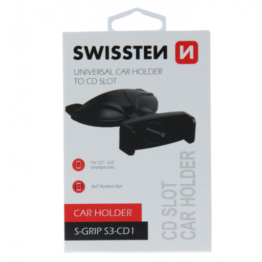 Swissten S-Grip S3-CD1 Universal Car CD / Radio Holder For Tablets / Phones / GPS Black