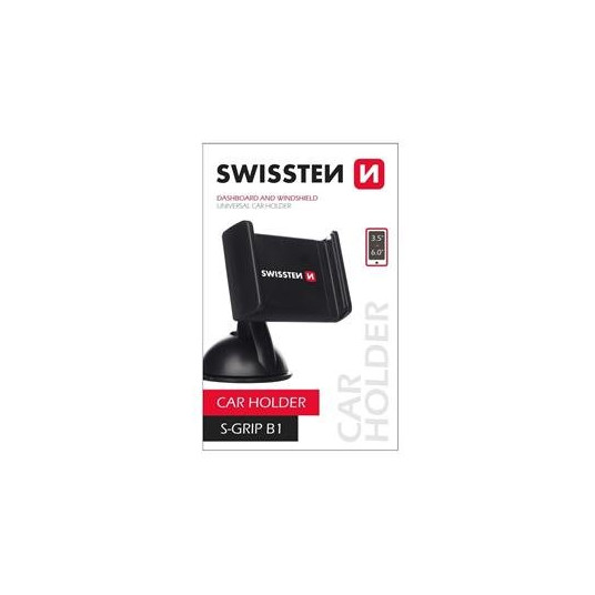 Swissten S-GRIP B1 Premium Universal Window Holder with 360 Rotation For Devices 3.5'- 6.0' inches Black