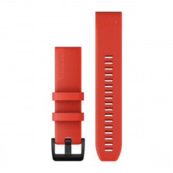 QuickFit 22 Watch Bands, Laser red, black stainless steel hardware