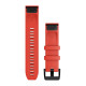 QuickFit 22 Watch Bands, Laser red, black stainless steel hardware